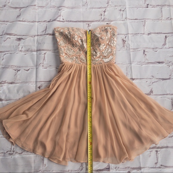 REBECCA TAYLOR Strapless Nude/Dusty Rose Color Mini Dress Women Size 2 - Picture 13 of 15